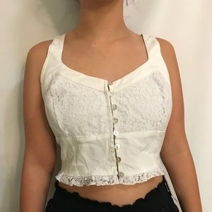 White Button Up Corset Top